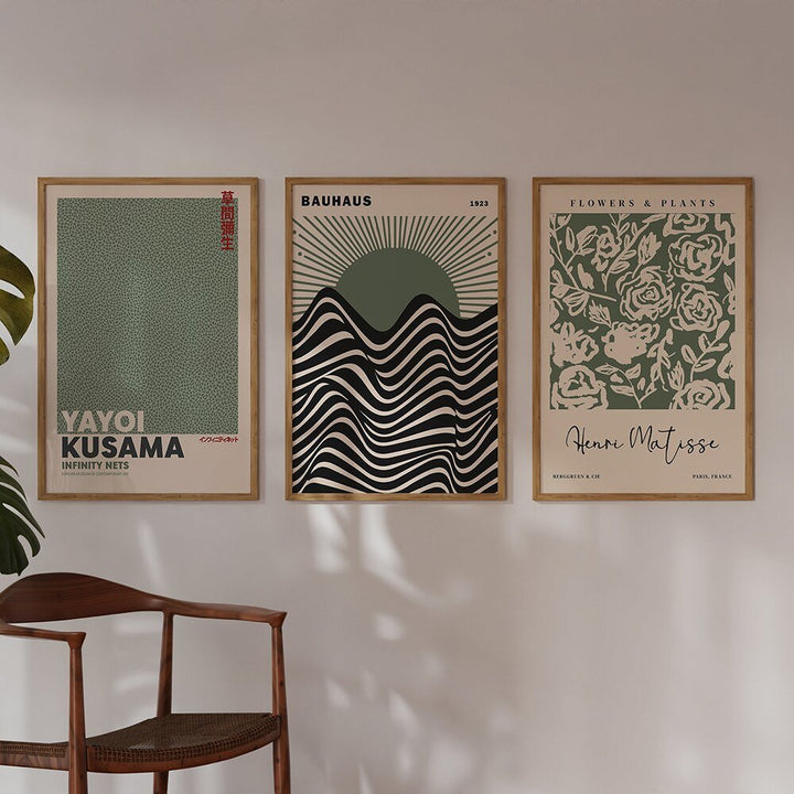 BowLift | Sage Green Matisse Yayoi Kusama Exhibition Poster