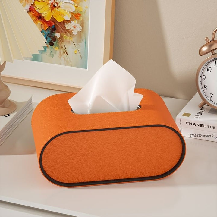 BowLift | Tissue box - Oval Elegance - Leather design - Functional &amp; Stylish