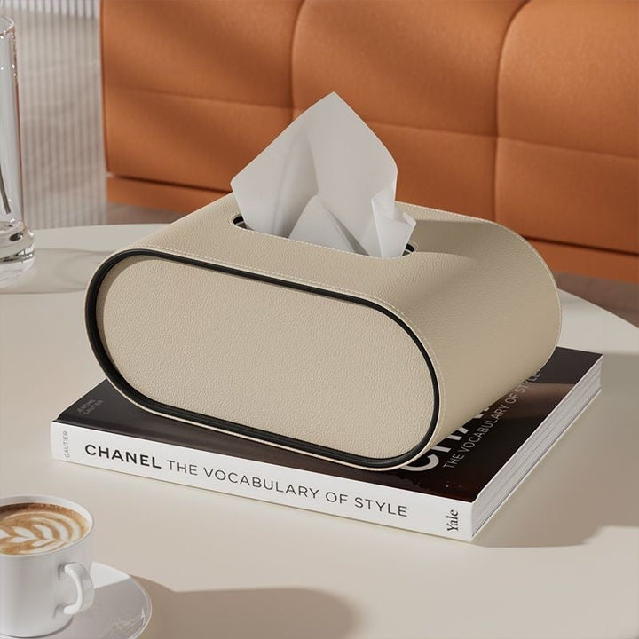 BowLift | Tissue box - Oval Elegance - Leather design - Functional &amp; Stylish