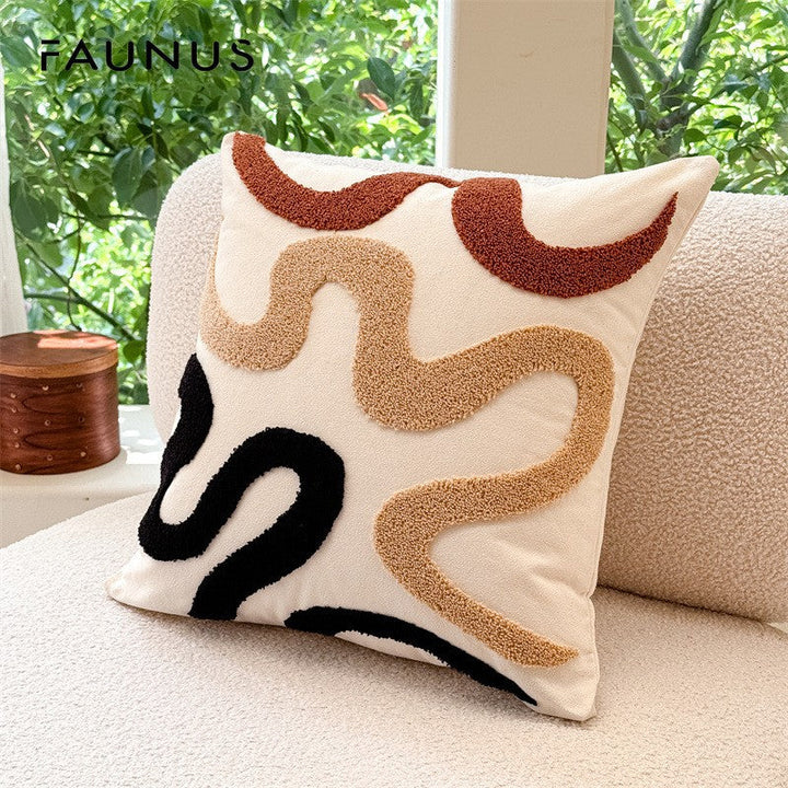 Nordic Style ins Living Room Sofa Cover | Simple Geometric Jacquard Soft and Comfortable Pillowcase