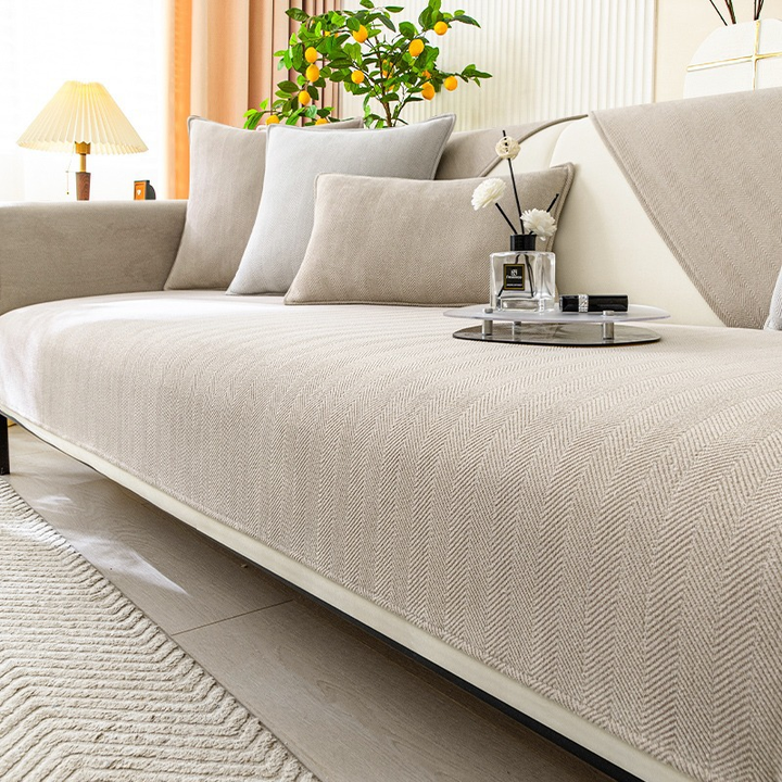 Herringbone Chenille Fabric Furniture Protector Sofa Cover |
