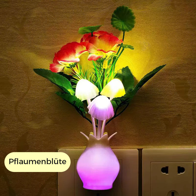 LED night light in the form of simulated flowers with intelligent control for the bedroom