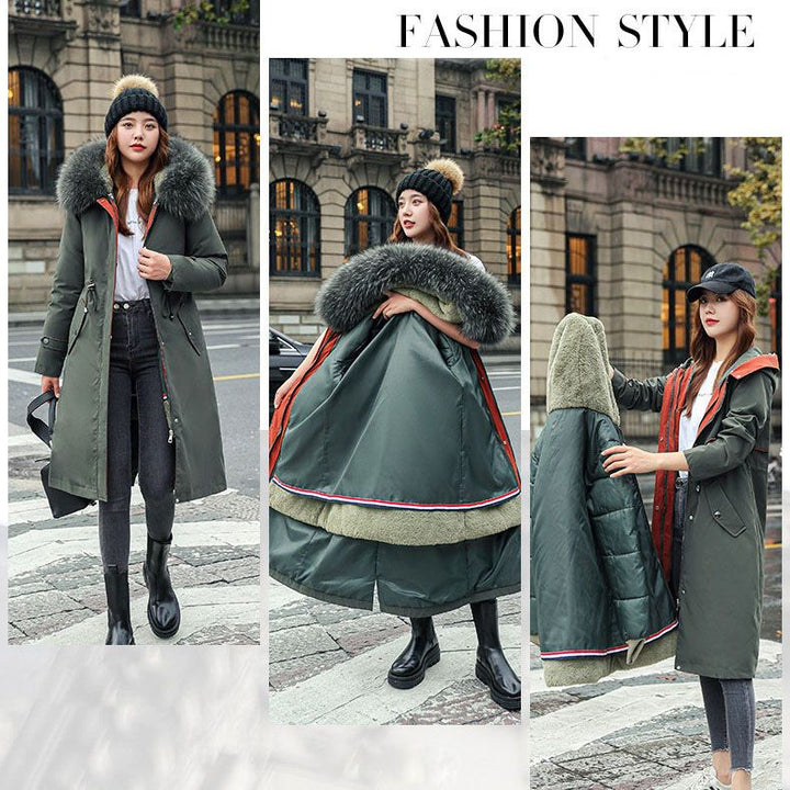BowLift | Winter coat with hood and fur collar, casual parka for women