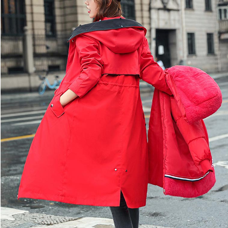 BowLift | Winter coat with hood and fur collar, casual parka for women