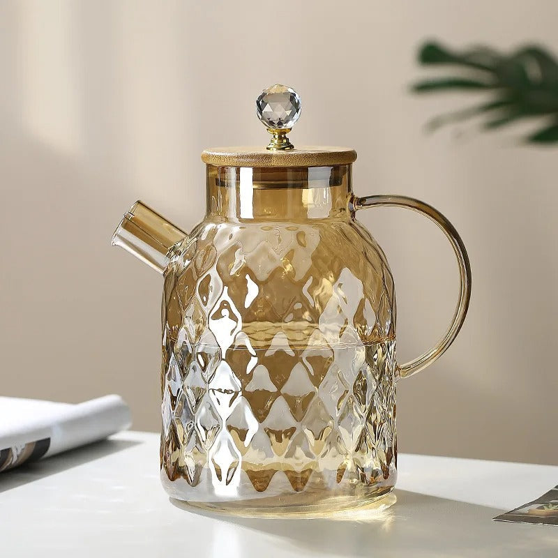 BowLift | Classic Crystal Teapot | Glass &amp; Wood