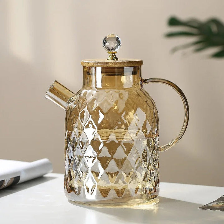 BowLift | Classic Crystal Teapot | Glass &amp; Wood