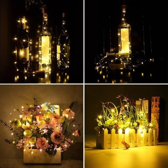 Led Bottle Light Cork Night Light DIY Decor |